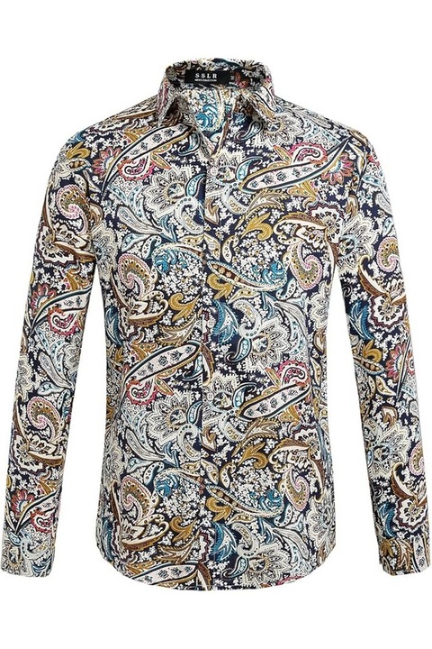 Camasa barbati, imprimeu floral, multicolor, marimea S, SSLR