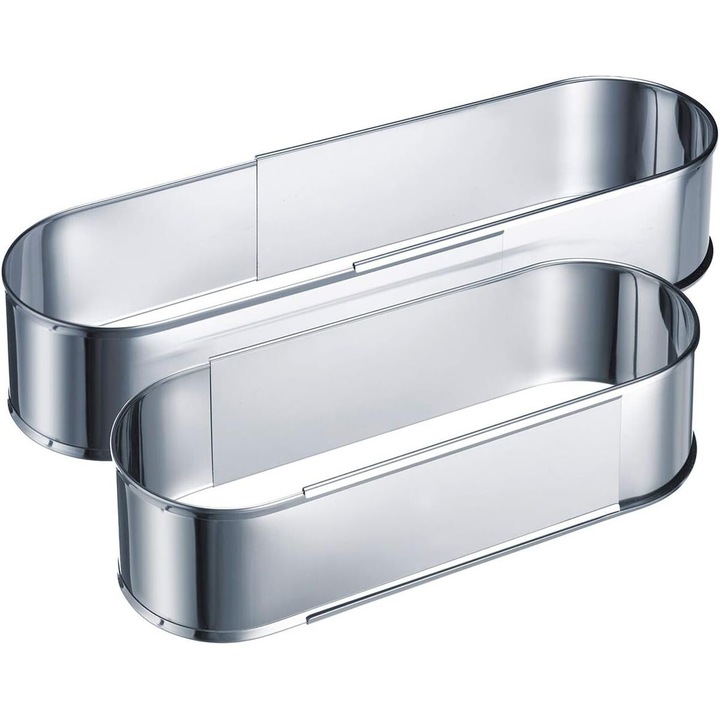 Kihúzható sütőlap készlet, rozsdamentes acél, ezüst, 2 darabos