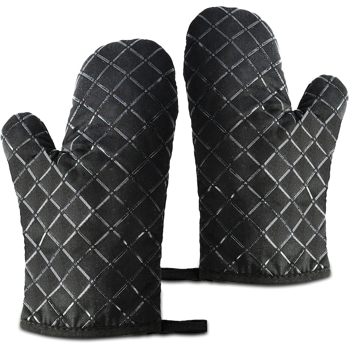 Konyhai sütőkesztyű, Enforose, hőálló szilikon kivitel, csúszásmentes felület, uniszex, légáteresztő pamut bélés