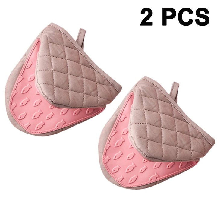 Szilikon sütőkesztyű, 2 darabos készlet, magas hőmérsékletnek ellenálló, csúszásmentes