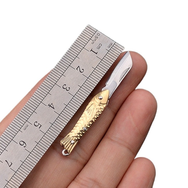 Zsebkés készlet, összecsukható, többfunkciós, rozsdamentes acél, réz, többszínű, 10cm