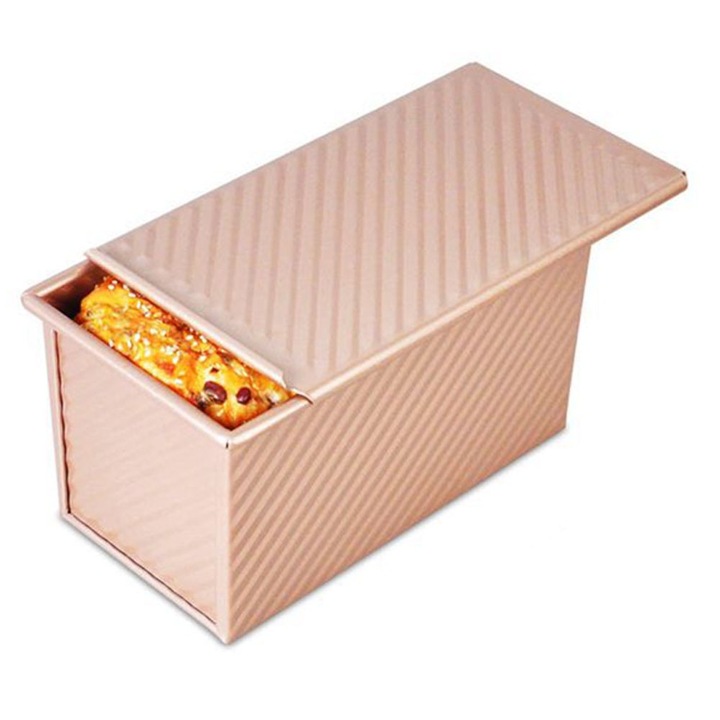 1000 g-os kenyérsütő tepsi, fedővel, téglalap alakú