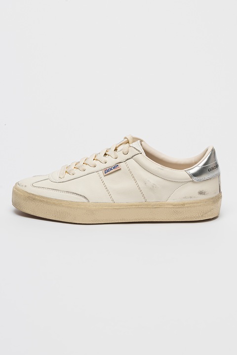 GOLDEN GOOSE, Кожени спортни обувки Soul Star, Мръснобял/Крем/Сребрист, 39