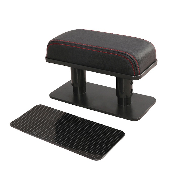 Cotiera auto Sunmostar, ergonomica, piele si plastic, negru, 17.6x8.4x10.7cm