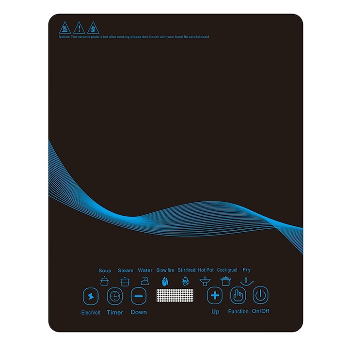 Електрически котлон Golxmse, smart touch, 8 температурни нива, LCD, черен, 31.5x8.5x39.5cm