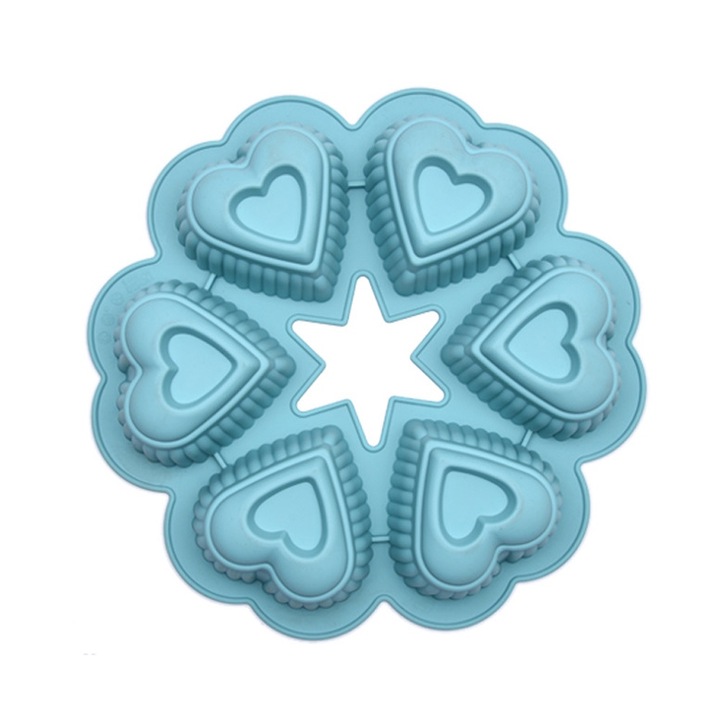 Szilikon muffinforma, 6 db-os, tapadásmentes, kék