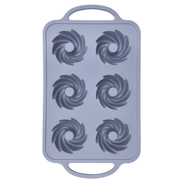 Szilikon torta tepsi, 6 forma, többszínű, 32,2x18x3,4 cm, készlet