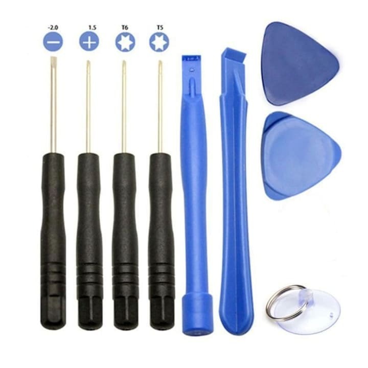 Set 9 instrumente de reparatii pentru telefoane mobile, albastru/negru 2 cm 10 cm