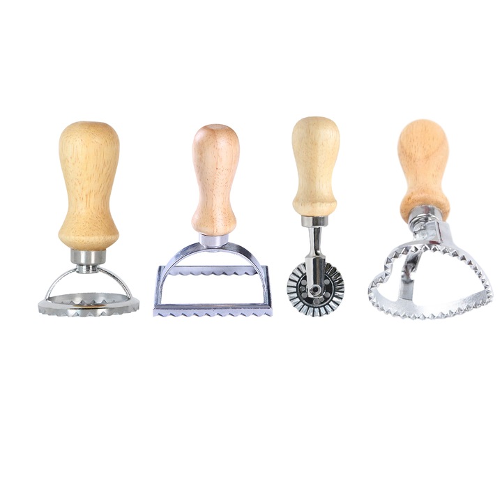 Set de forme pentru biscuiti, zinc, maner T din lemn