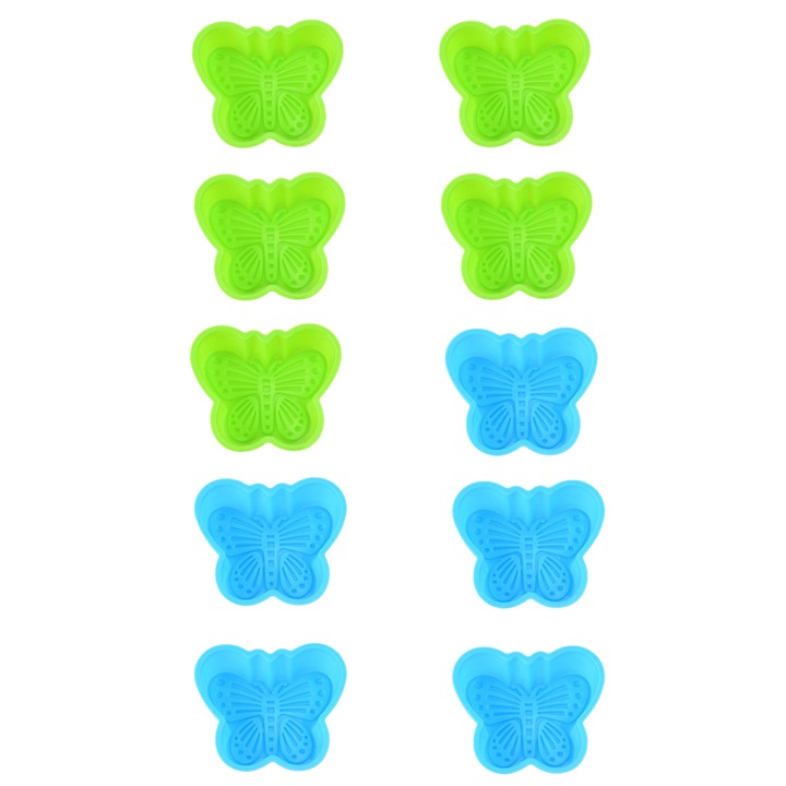 Set 10 forme prajituri din silicon, Longziming, 8x7x2.5cm, multicolor