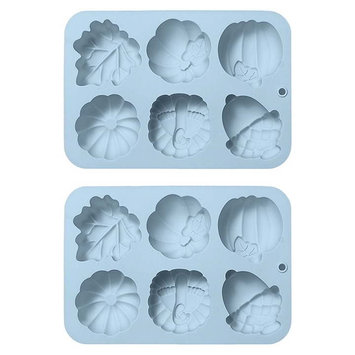 Set 2 matrite de prajituri, QttvbTna, silicon, albastru, 20x13.7x3.1cm