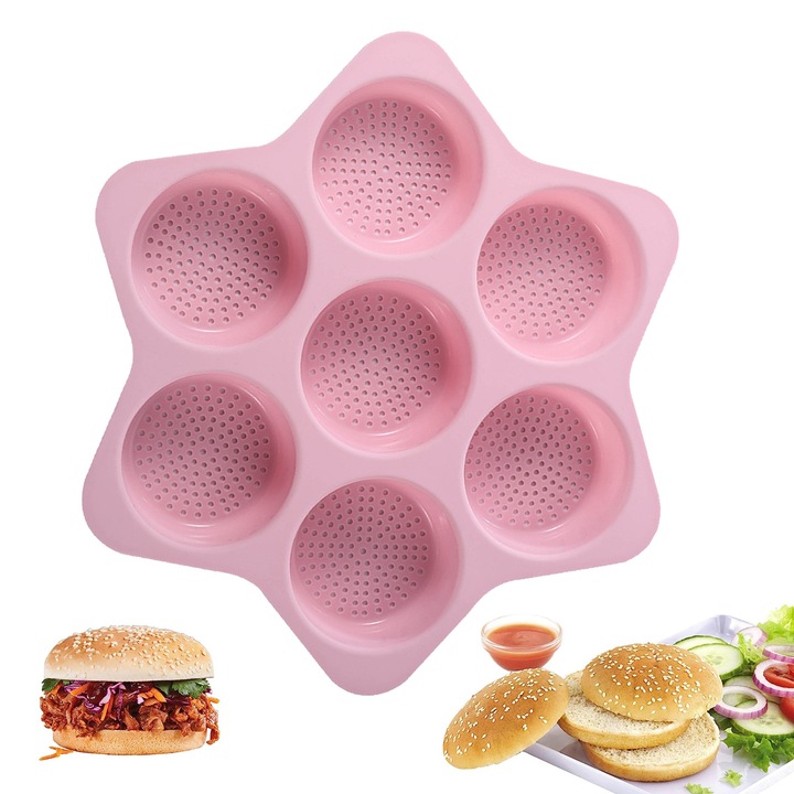 Szilikon muffinforma, perforált mintával, újrafelhasználható, környezetbarát, rózsaszín