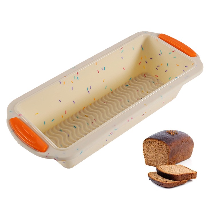 Szilikon kenyértartó tálca, többszínű, 29x13,4 cm