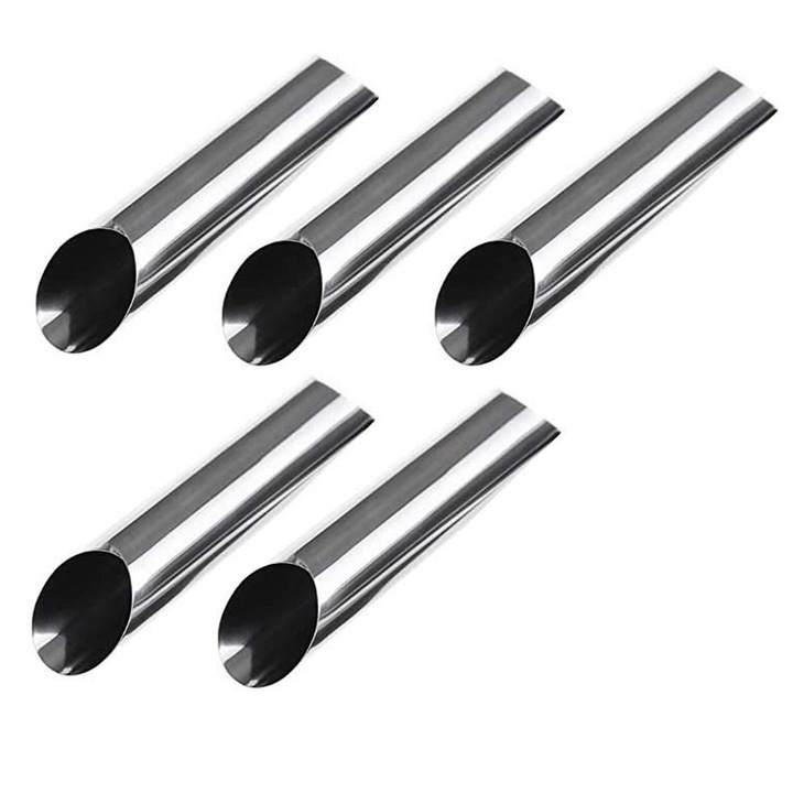 Комплект от 5 форми за каноли от неръждаема стомана, диагонален дизайн, лесни за почистване