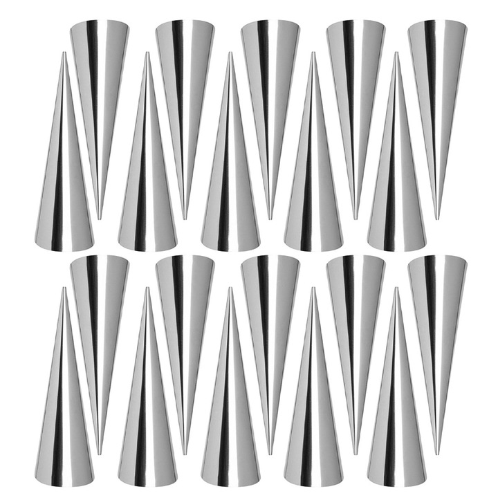 Ъглови форми за крем, комплект от 20 броя от неръждаема стомана за кроасани, различни размери