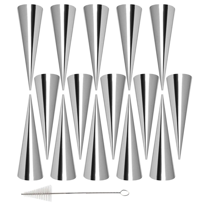 Set forme cornete, QttvbTna, inox, 8.6x2.6cm