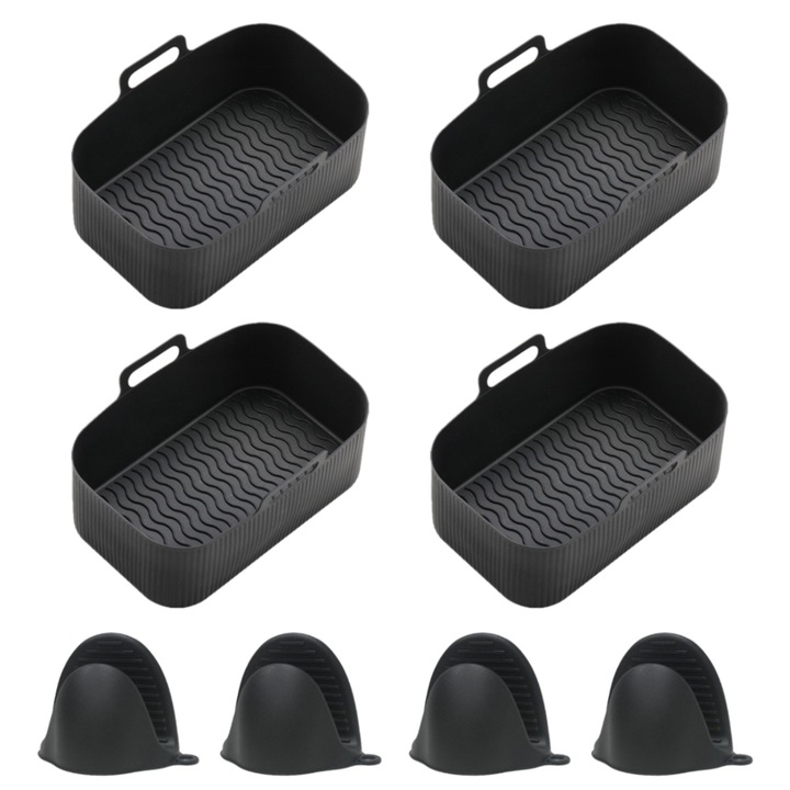 Szilikon légkeveréses fritőz tálca, újrafelhasználható, biztonságos légkeveréses fritőz tartozékok, készlet