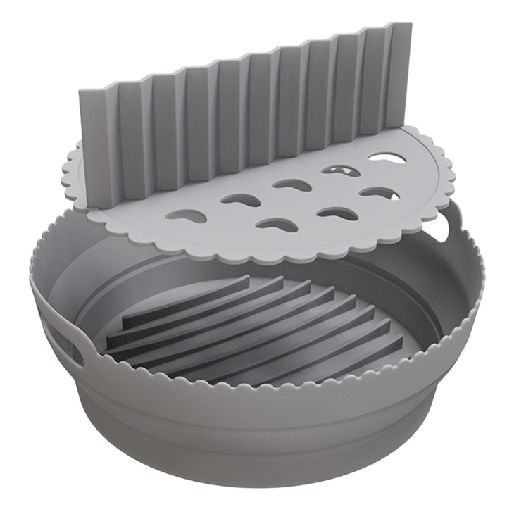 Szilikon elválasztó tálca légkeveréses fritőzhöz, újrafelhasználható, kerek, 2 darabos készlet