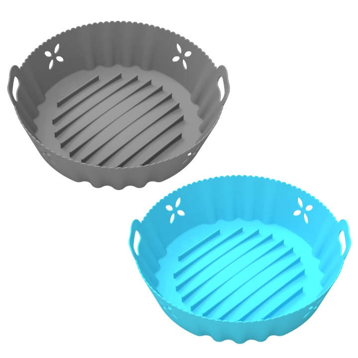 2 db-os szilikon sütőlap készlet, újrafelhasználható, szürke/kék