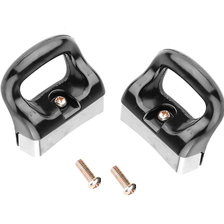 Комплект от 2 дръжки за тенджери, черни, бакелит и неръждаема стомана, стандартен размер