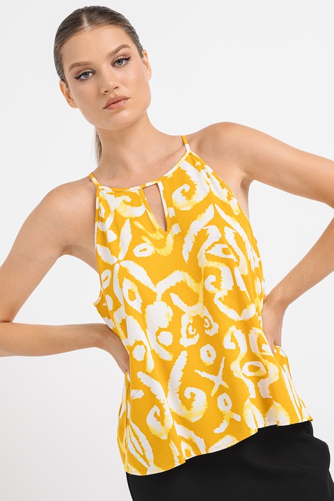 Only, Флорален халтер топ, Бял/Сламеножълт/Синапено жълто