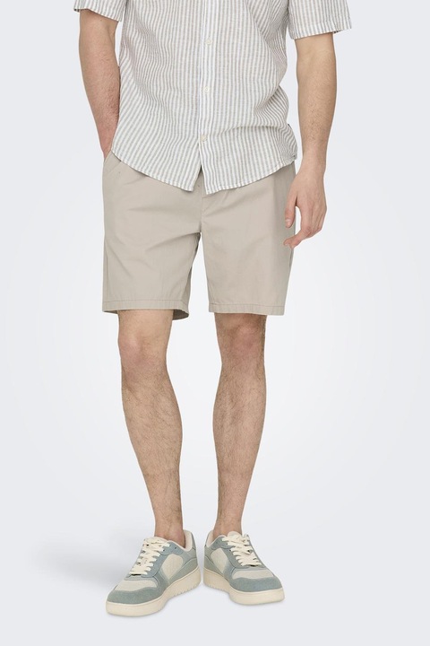 Only & Sons, Къс панталон Tel със скосени джобове, Светло бежово