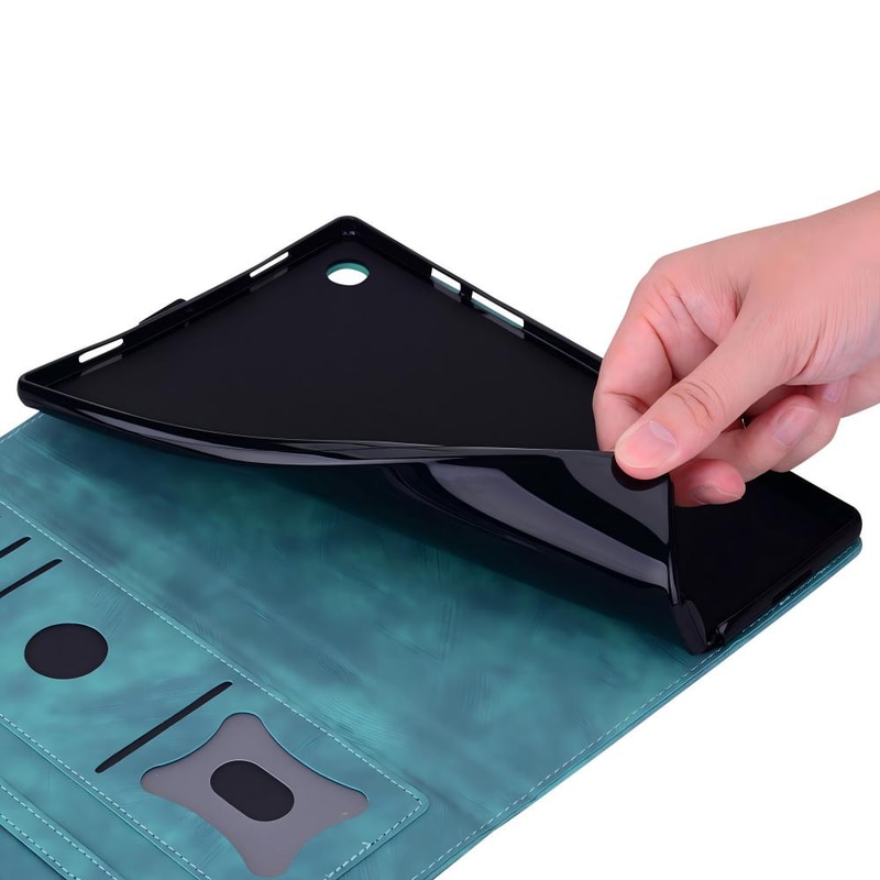 Husa tableta, Retro, cu slot pentru carduri, suport, verde, compatibila iPad Pro 11"/Air 4/Air 5