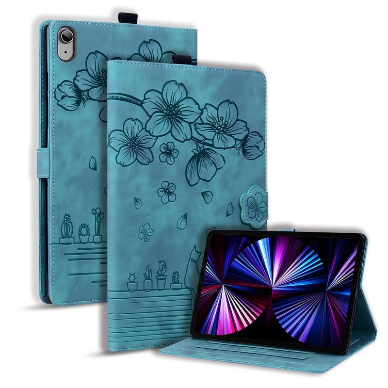 Husa tableta, Retro, cu slot pentru carduri, suport, verde, compatibila iPad Pro 11"/Air 4/Air 5