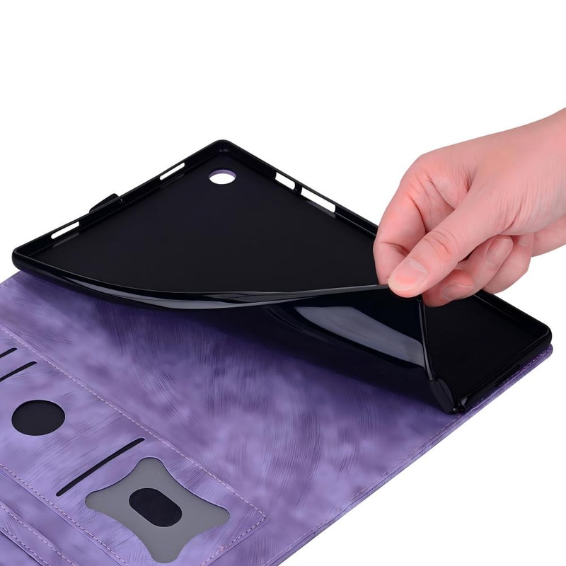 Husa tableta, Retro, cu slot pentru carduri, suport, mov, compatibila iPad Pro/Air, 10.9/11 inch