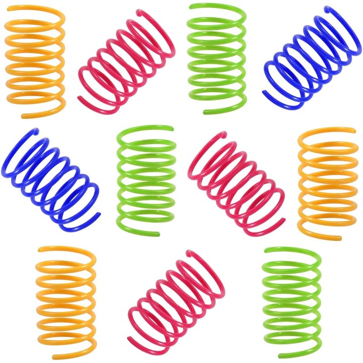 Set 12 Jucarii pentru Pisici, AMRINUGL, Plastic, 5 x 2.5 cm, Multicolor