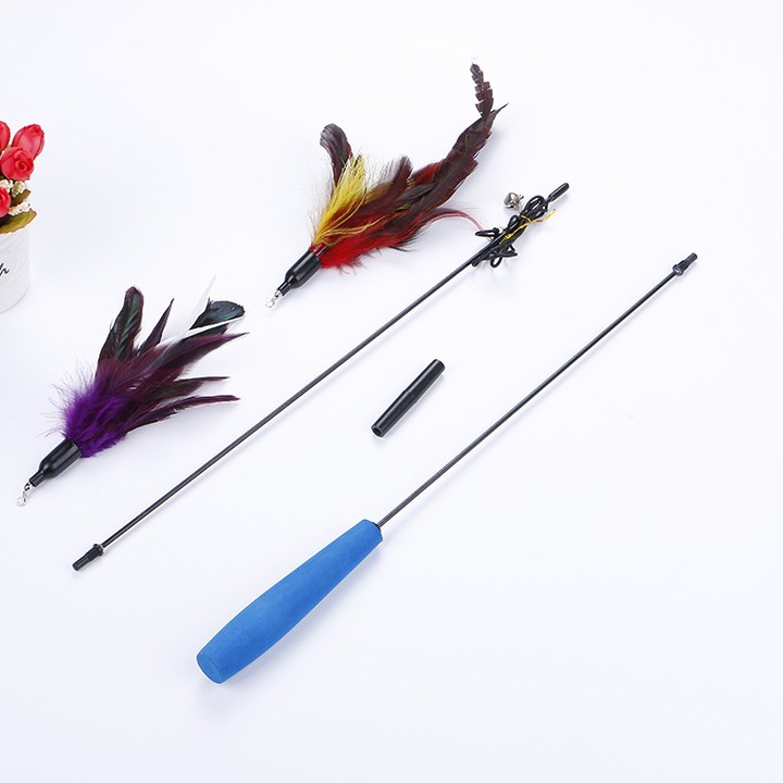 Jucarie interactiva pentru pisici, Enforose, cu reumplere cu pene, material EVA, siguranta si durabilitate