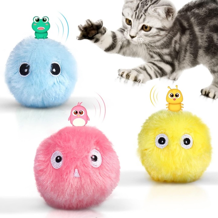 Szett 3 interaktív labda, Jormftte, többszínű, 5,5 cm