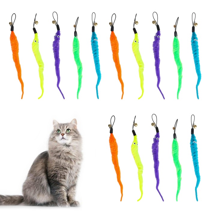 Set 15 jucarii pentru pisici, AMRINUGL, multicolor, 22x1.5cm