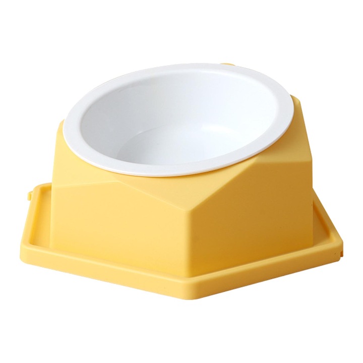 Castron pentru pisici, AMRINUGL, plastic, galben, 21x19x9.5cm