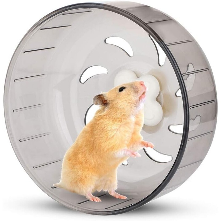Roata de exercitiu pentru hamster, Enforose, design robust, suprafata antiderapanta, transparenta, 30x30cm