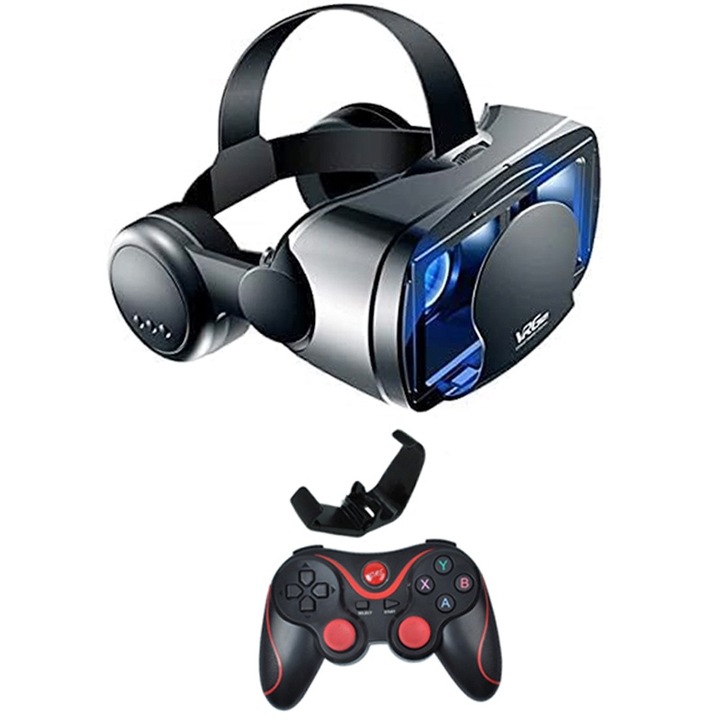 Очила Golxmse VR, лещи с филтър за синя светлина, контролер за игри, черни, 19x20x11 см