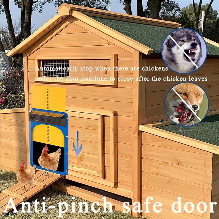 Автоматична врата за кокошарник, алуминий, син