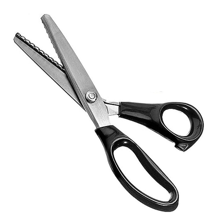 Foarfece zigzag YATOVUR, 5mm, otel inoxidabil, maner cauciucat, negru, 23.5x8cm