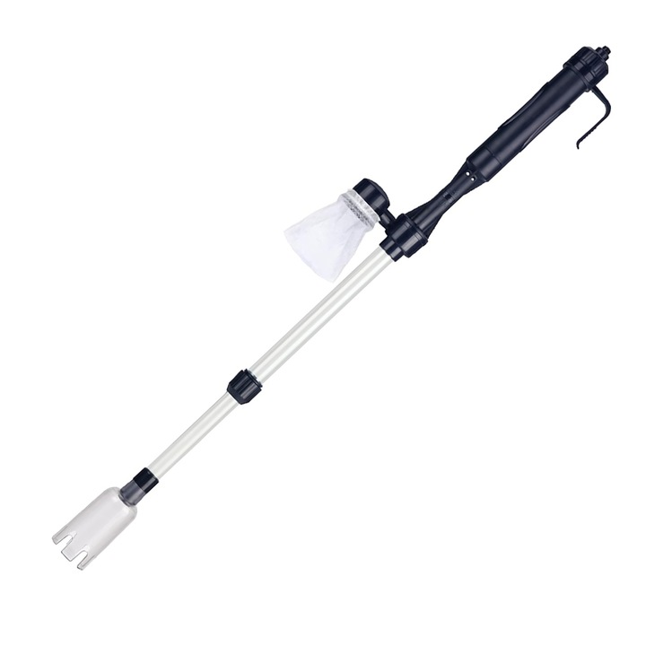 Aspirator electric acvariu Herusi, kit curatare nisip si pietris, reglabil, mediu si mare