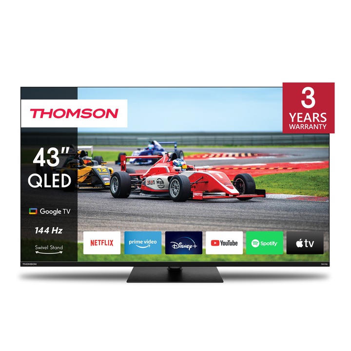 Thomson 43QG7C14 108 cm, 4K, Smart QLED Pro Google Televízió 144Hz