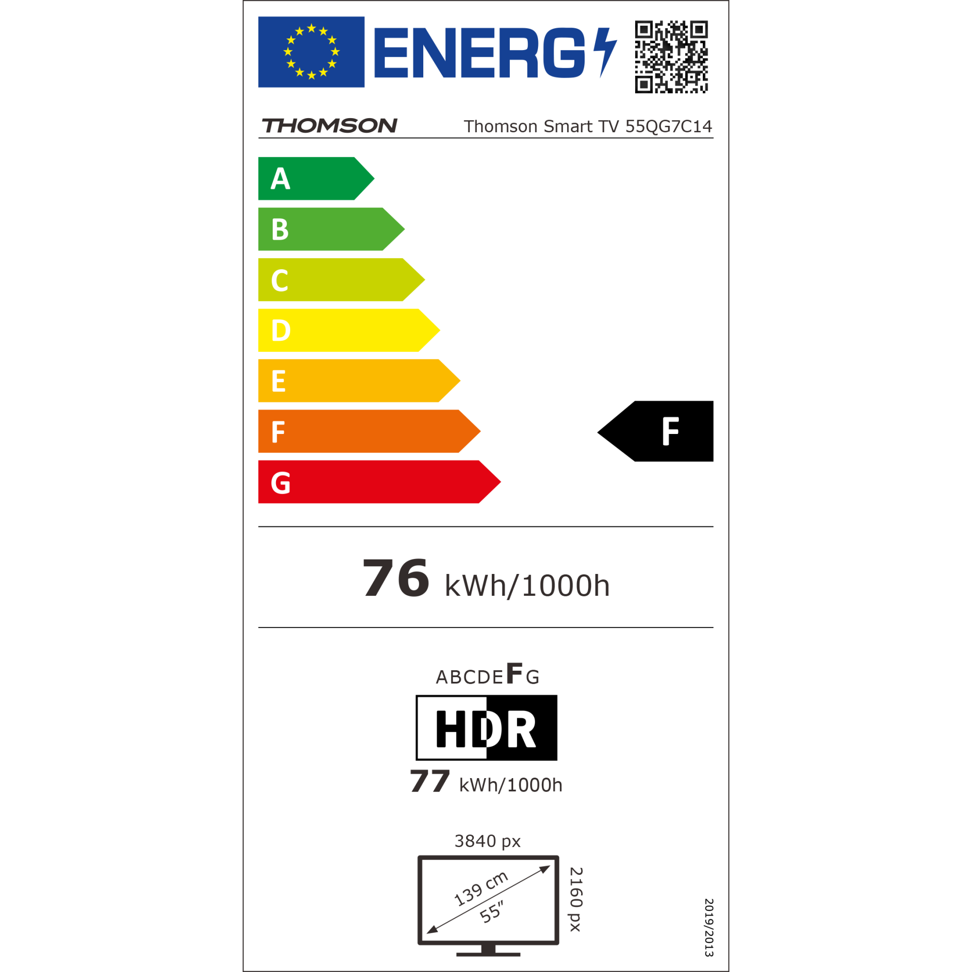 Televizor Thomson 55QG7C14 139 cm, 4K, Smart QLED Pro Google Televizor 144Hz
