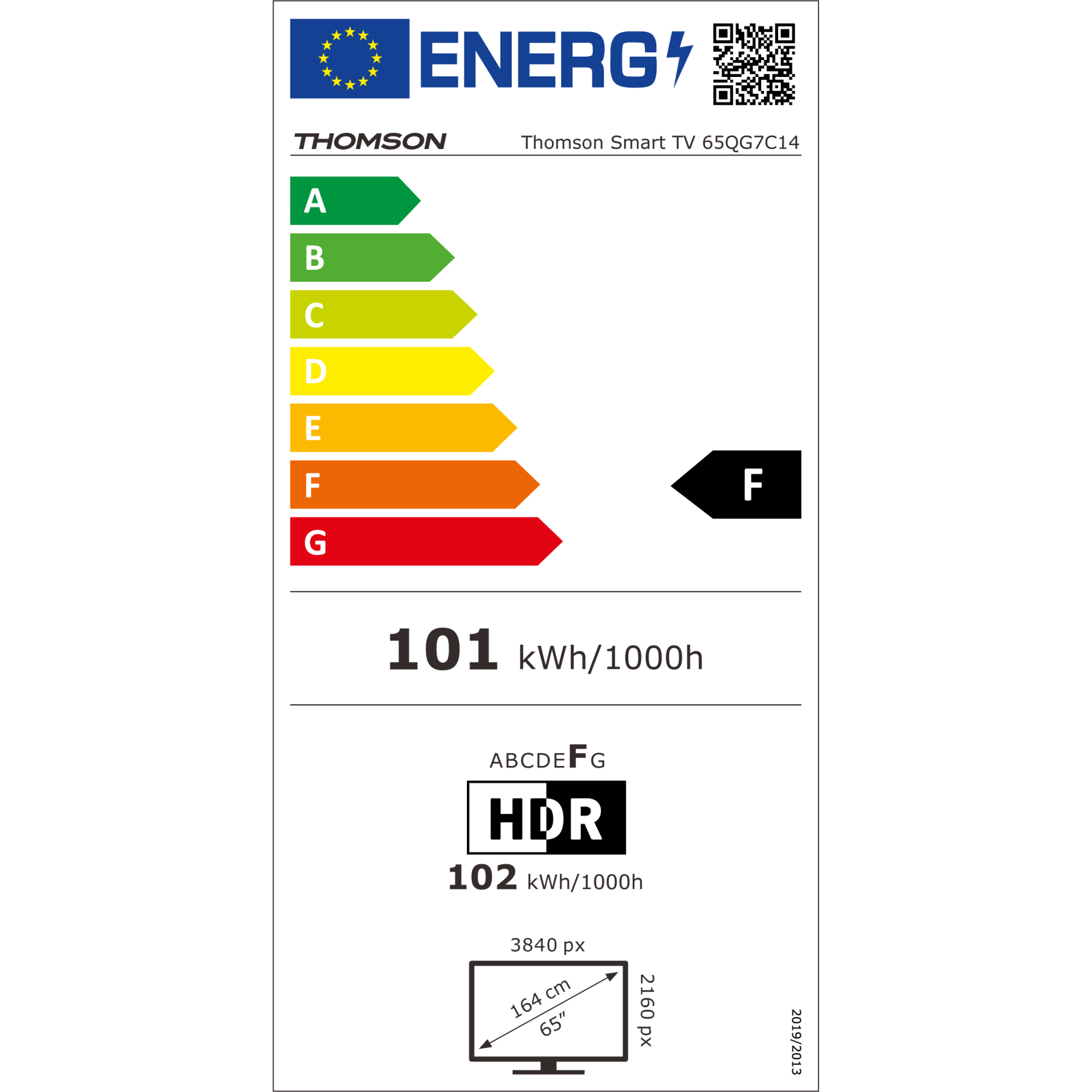 Televizor Thomson 65QG7C14 164 cm, 4K, Smart QLED Pro Google 144Hz