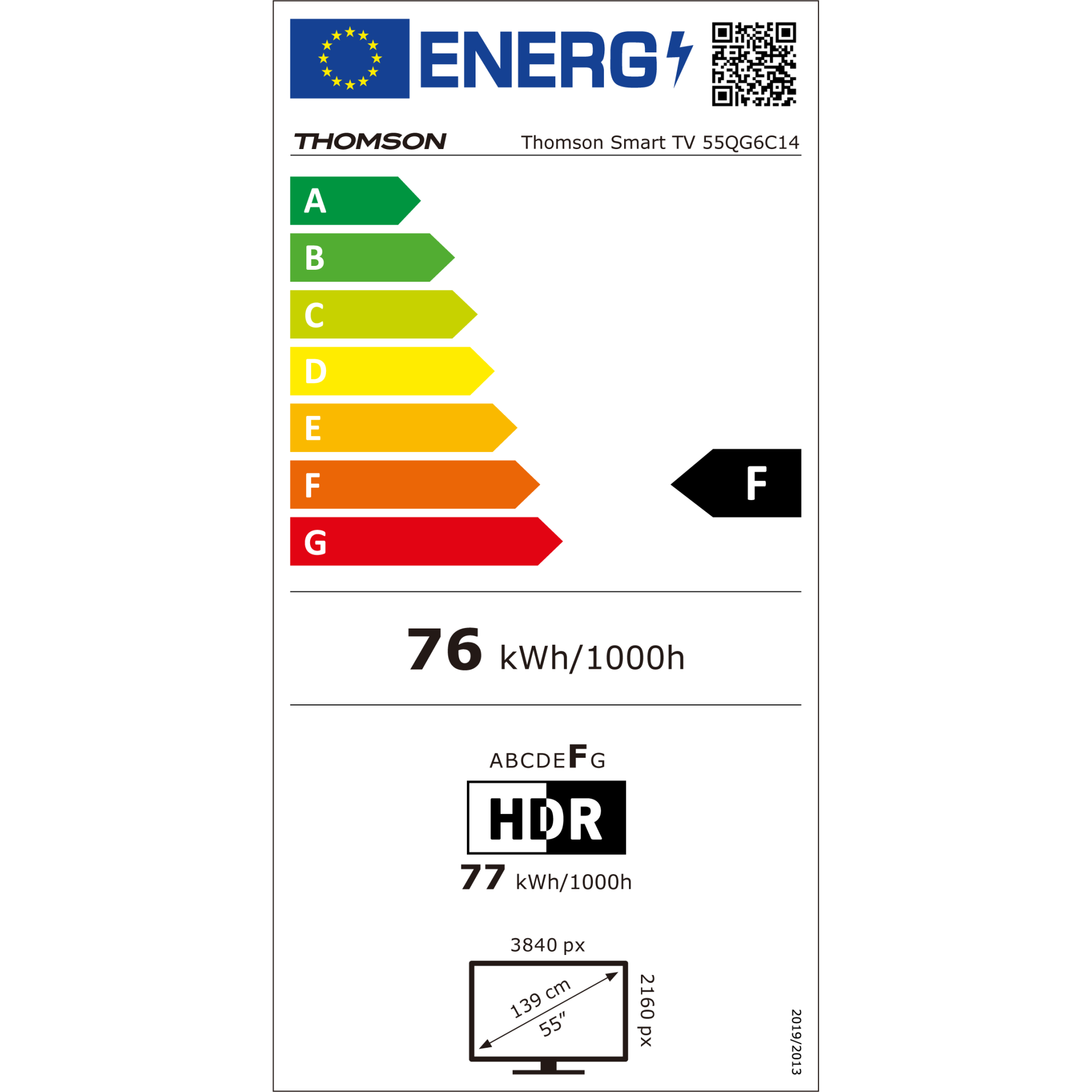 Televizor Google Thomson 55QG6C14 139 cm, 4K, Smart QLED Plus cu difuzor frontal