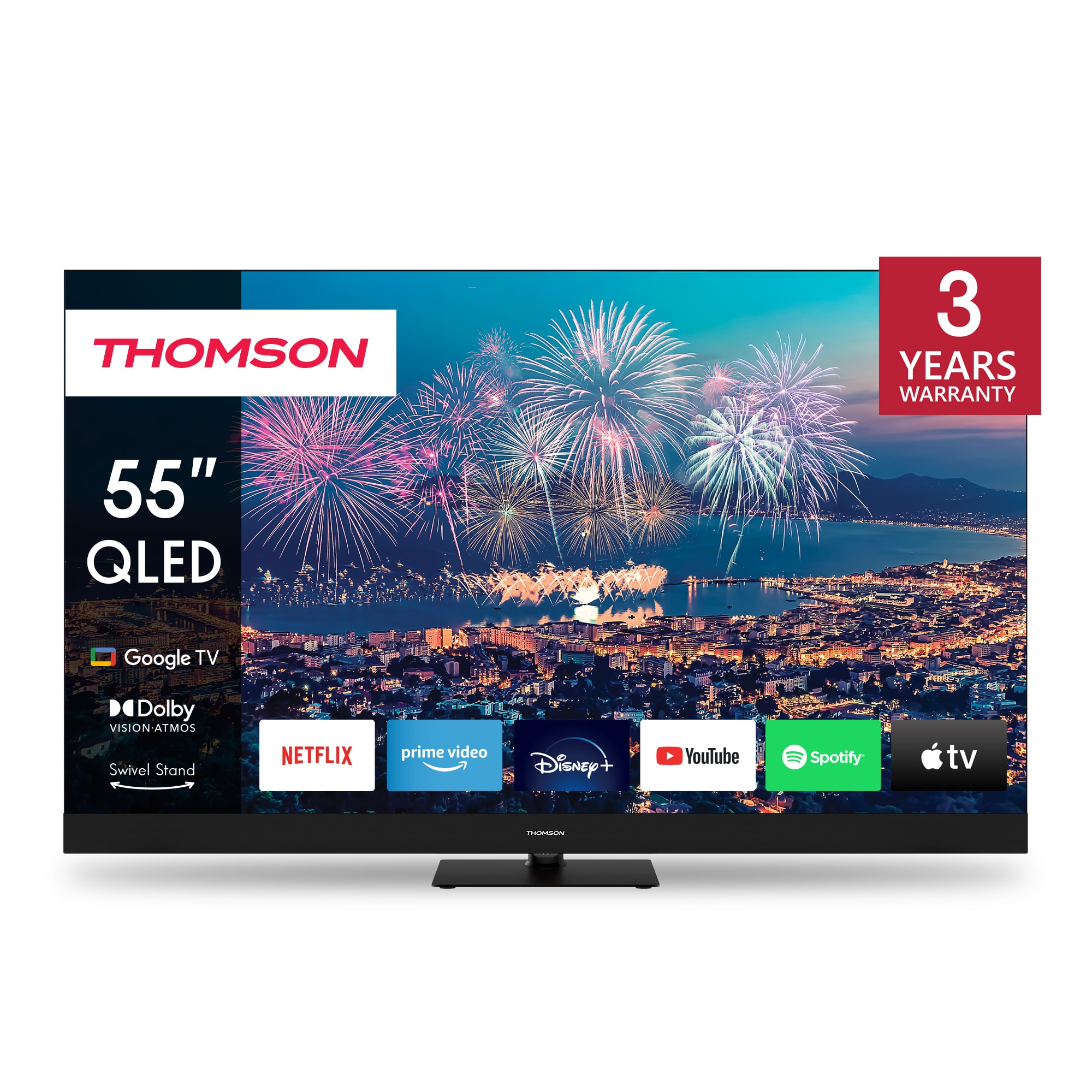 Televizor Google Thomson 55QG6C14 139 cm, 4K, Smart QLED Plus cu difuzor frontal