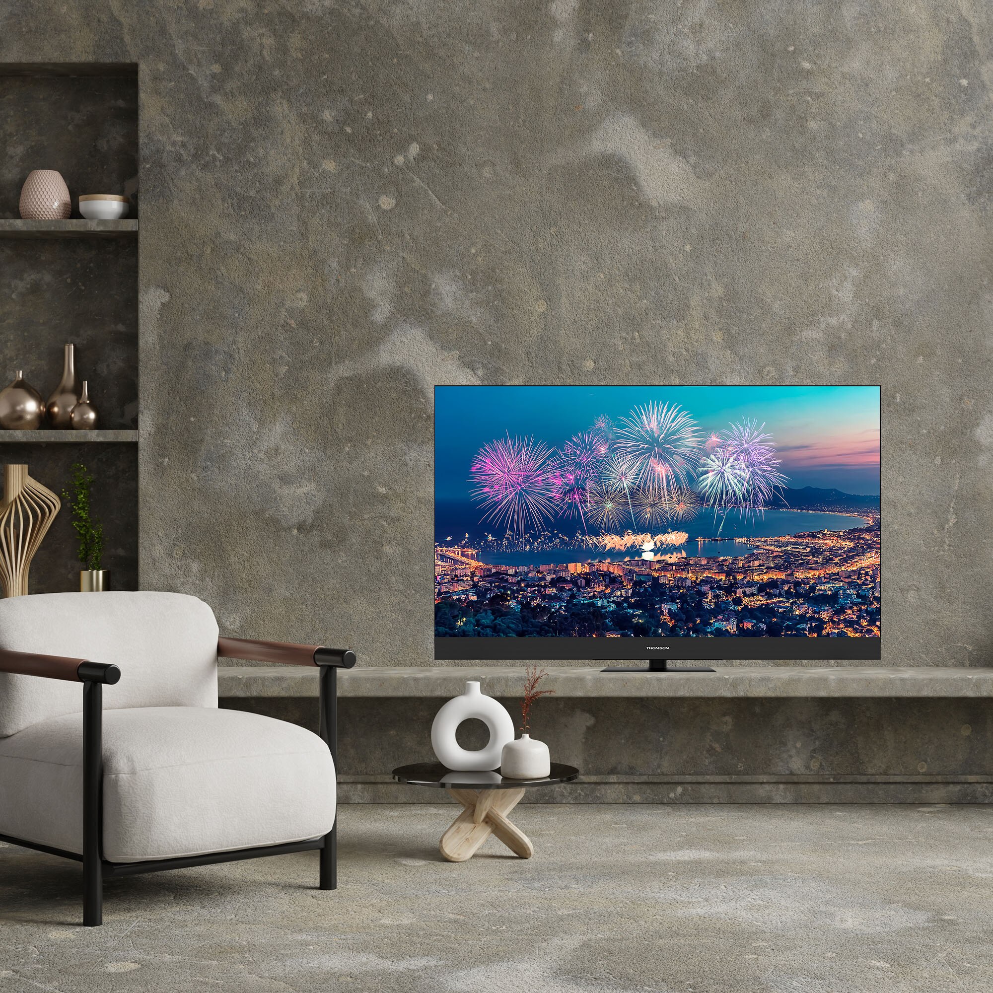 Televizor Google Thomson 55QG6C14 139 cm, 4K, Smart QLED Plus cu difuzor frontal
