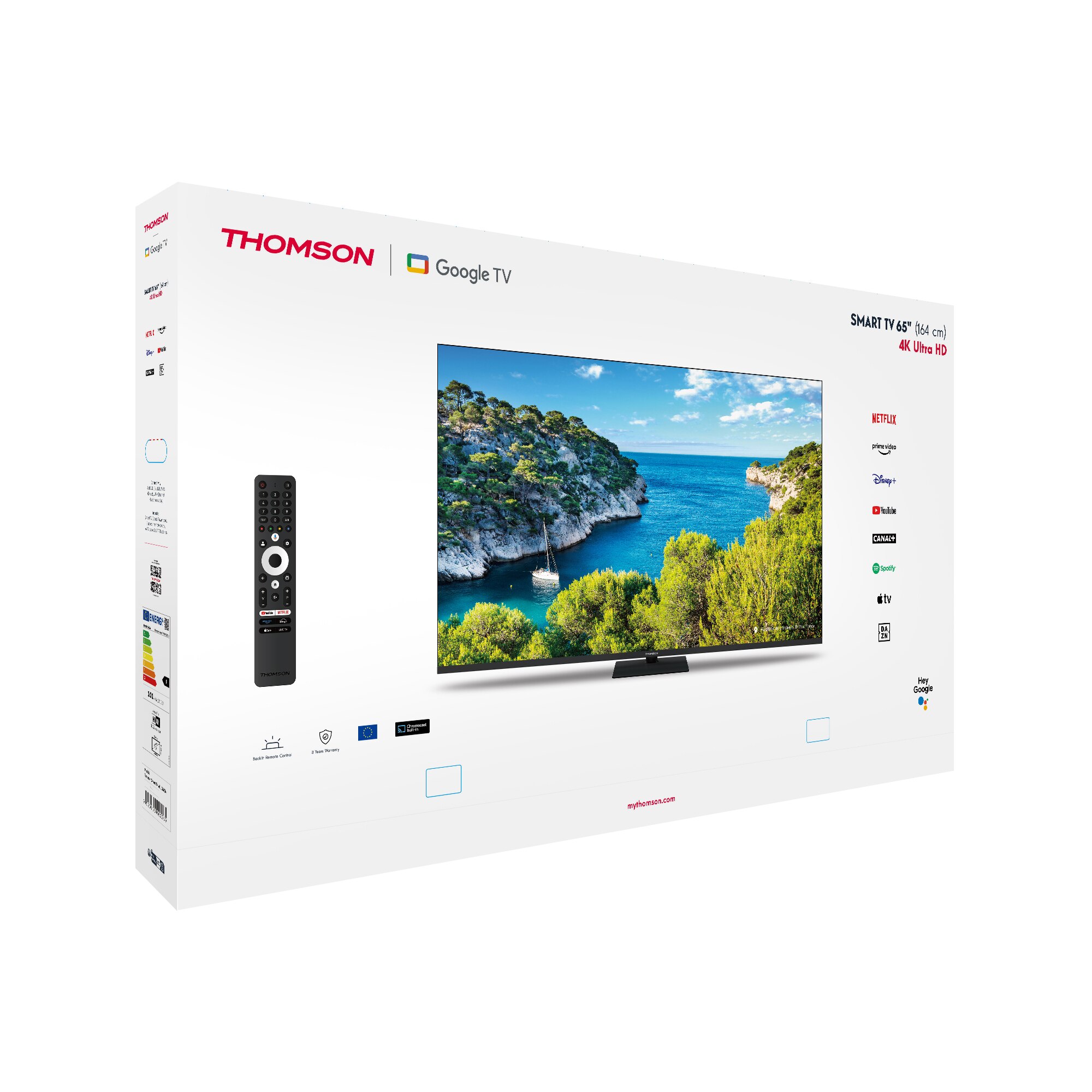 Televizor LCD 65", THOMSON, 4K Ultra HD, HDR10, negru