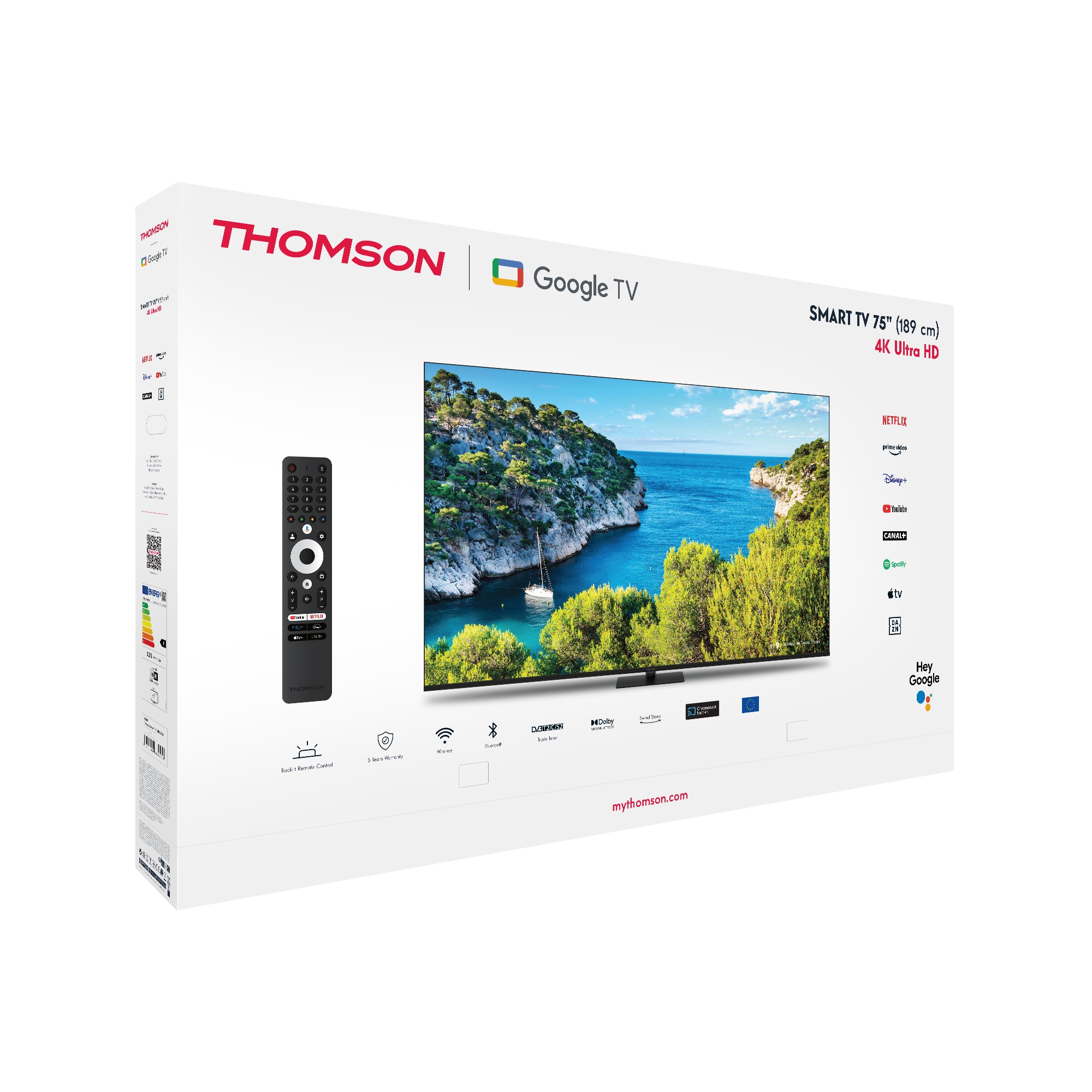 Televizor Thomson 75UG5C14 189 cm, 4K, Televizor Google Smart UHD