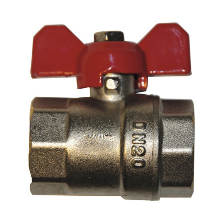 Robinet De Trecere Pentru Apa Cu Bila Si Fluture, Filet Interior 1”