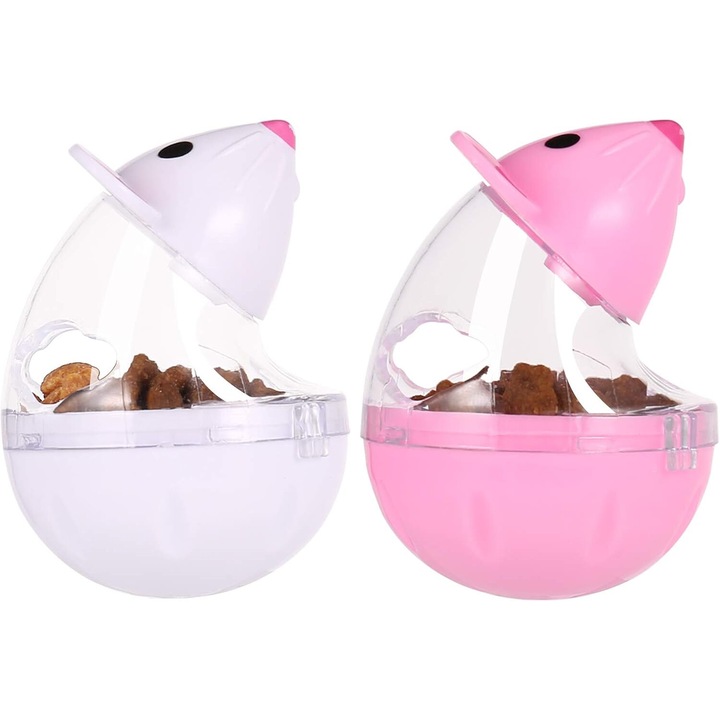 Jucarie interactiva pentru animale de companie, hranitorul lent pentru pisici imbunatateste stimularea mentala si distribuirea hranei pentru animalele de companie creste IQ