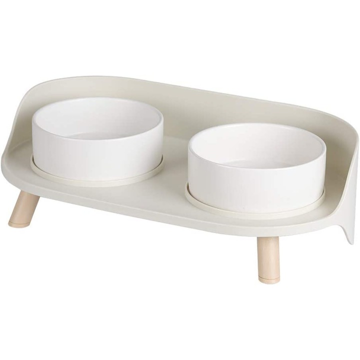 Castroane BGHYHYHI, set dublu, ceramica, antiderapante, alb, 11cm